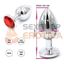 Joya anal metalizada  tamaño LARGE con cristal rojo